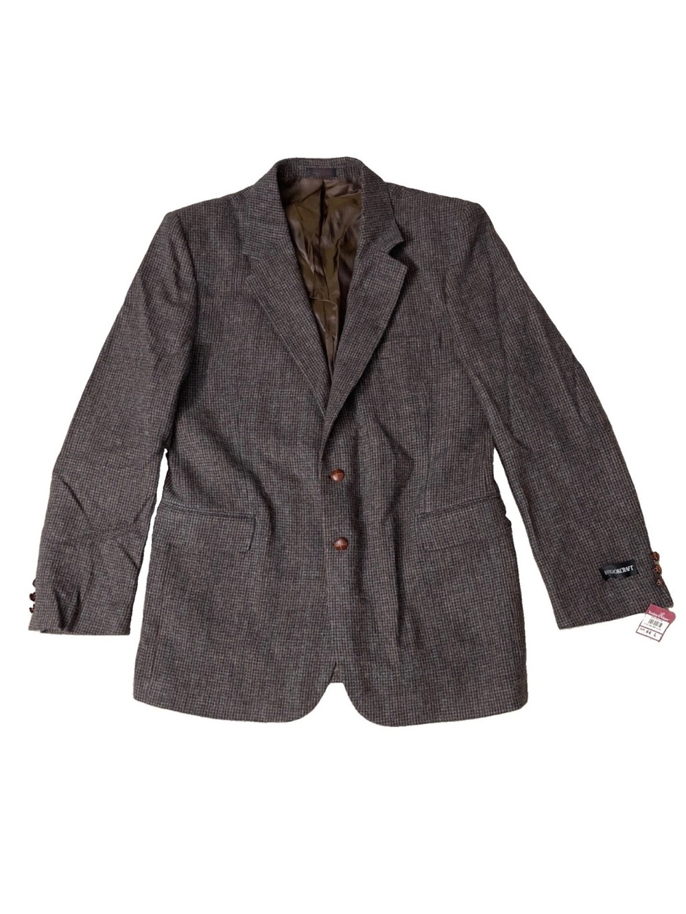VTG Brookcraft 100% WOOL Tweed Blazer Men’s 44 L/Long WITH TAGS Eclectic Grandpa